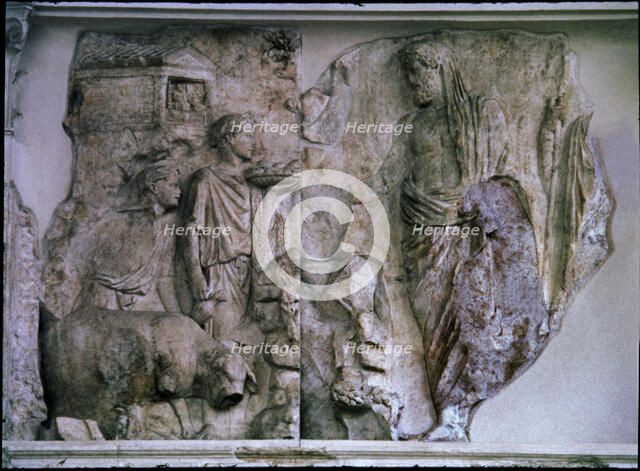 Ara Pacis Augustae, relief depicting the sacrifice of Aeneas, 9 b.C..