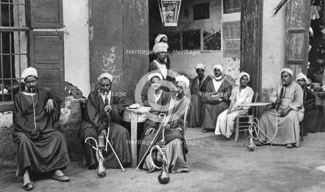 Arab cafe at Esna, south of Luxor, Egypt, c1922. Artist: Donald McLeish