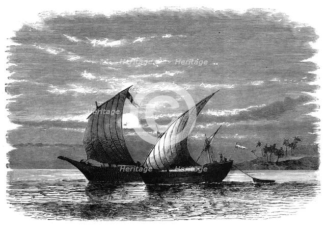 Arab dhows on the Red Sea, c1890. Artist: Unknown