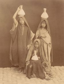 Arab Girls Carrying Water, 1880s. Creator: Unknown
