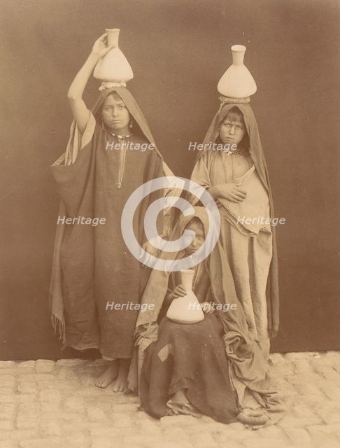 Arab Girls Carrying Water, 1880s. Creator: Unknown.
