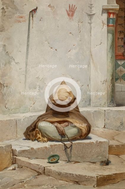 Arab Mendicant in Meditation, c1860. Creator: Charles Camino.
