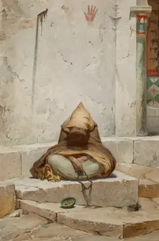 Arab Mendicant in Meditation, c1860. Creator: Charles Camino