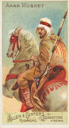 Arab Musket, from the Arms of All Nations series (N3) for Allen & Ginter Cigarettes Brands, 1887. Creator: Allen & Ginter