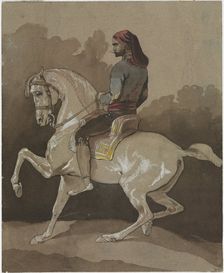 Arab on Horseback, 1800s. Creator: Horace Vernet (French, 1789-1863)