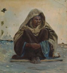 Arab seated from the front, c.1891. Creator: Henry Brokman