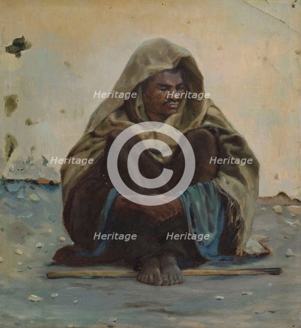 Arab seated from the front, c.1891. Creator: Henry Brokman.