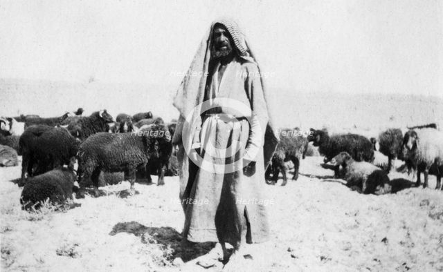 Arab shepherd, Kazimain area, Iraq, 1917-1919. Artist: Unknown