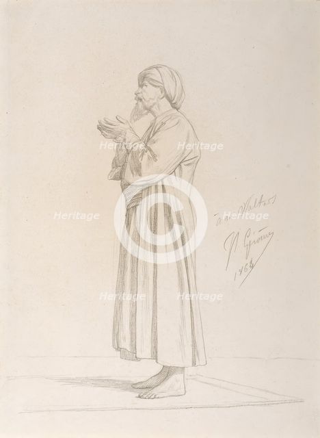 Arab Standing in Prayer, 1864. Creator: Jean-Leon Gerome.