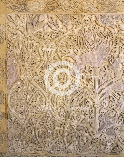 Arabesque panel, Medina Azahara palace-city, Seat of the Caliphate of Cordoba, Spain (2002).  Creator: Unknown.