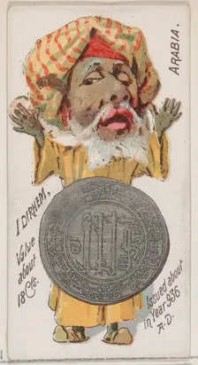 Arabia, 1 Dirhem, from the series Coins of All Nations (N72, variation 1) for Duke brand c..., 1889. Creator: Unknown