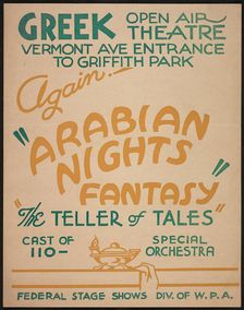 Arabian Nights Fantasy, Los Angeles, 1936. Creator: Unknown