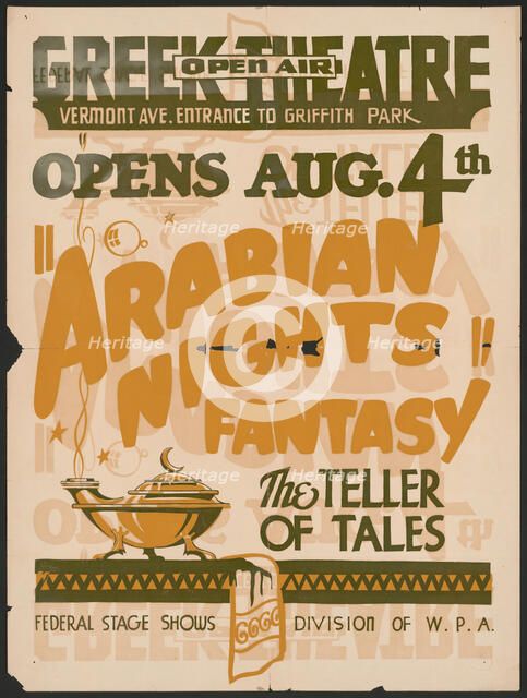 Arabian Nights Fantasy, Los Angeles, [193-]. Creator: Unknown.
