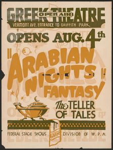 Arabian Nights Fantasy, Los Angeles, [193-]. Creator: Unknown
