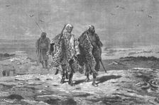 Arabs bringing skins to market; Journeyings in Mesopotamia 1875. Creator: Unknown