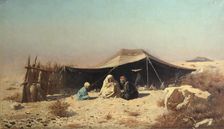 Arabs in the desert. Koran Study. Artist: Vereshchagin, Vasili Vasilyevich (1842-1904)