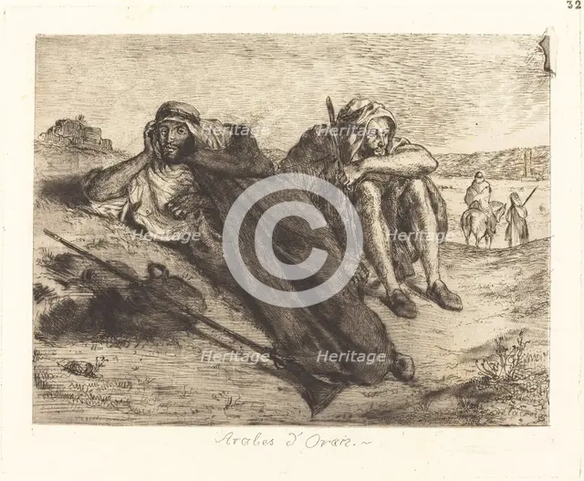 Arabs of Oran (Arabes d'Oran), 1833. Creator: Eugene Delacroix.