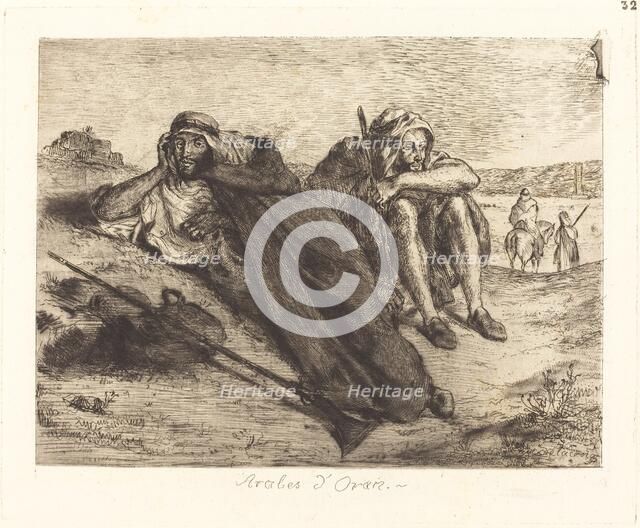Arabs of Oran (Arabes d'Oran), 1833. Creator: Eugene Delacroix.