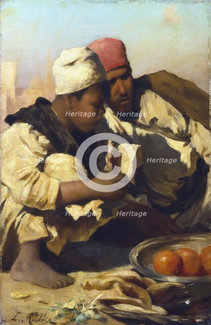 'Arabs Seated in a Cairo Market', c1854-1892. Artist: Leopold Carl Muller