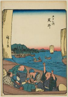 Arai, from the series "Fifty-three Stations [of the Tokaido] (Gojusan tsugi)," also known..., 1852. Creator: Ando Hiroshige