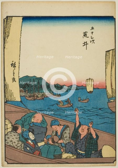 Arai, from the series "Fifty-three Stations [of the Tokaido] (Gojusan tsugi)," also known..., 1852. Creator: Ando Hiroshige.