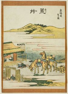 Arai, from the series "Fifty-three Stations of the Tokaido (Tokaido gojusan tsugi)", Japan, c. 1806. Creator: Hokusai