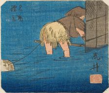 Arai, section of sheet no. 8 from the series "Cutouts of the Fifty-three Stations...", 1852. Creator: Ando Hiroshige