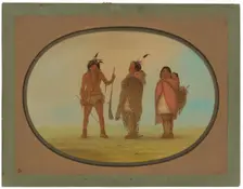 Arapaho Chief, His Wife, and a Warrior, 1861/1869. Creator: George Catlin