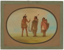Arapaho Chief, His Wife, and a Warrior, 1861/1869. Creator: George Catlin