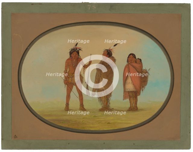 Arapaho Chief, His Wife, and a Warrior, 1861/1869. Creator: George Catlin.