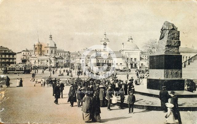 Arbat Square, Moscow, Russia, 1913. Artist: Unknown