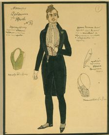 Arbenin. Costume design for the play The Masquerade by M. Lermontov, 1917. Artist: Golovin, Alexander Yakovlevich (1863-1930)