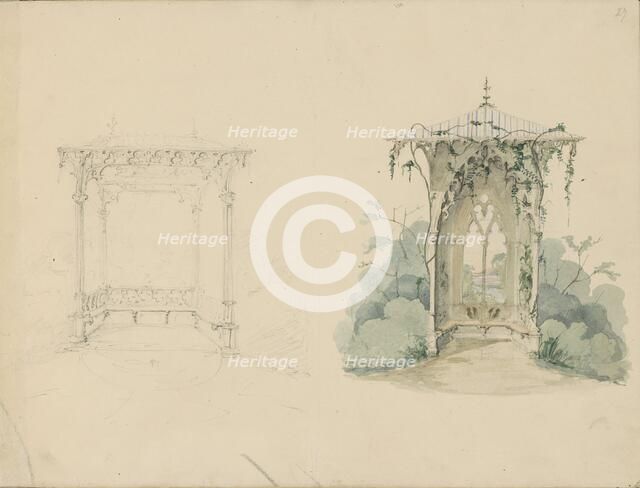 Arbours, c.1850.  Creator: Petrus Josephus Hubertus Cuypers.