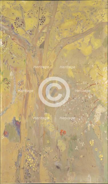 Arbre sur fond jaune. Décor pour le château de Domecy, 1901.