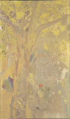 Arbre sur fond jaune. Décor pour le château de Domecy, 1901
