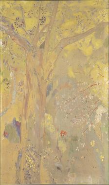 Arbre sur fond jaune. Décor pour le château de Domecy, 1901