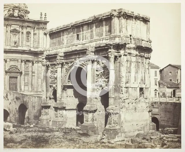 Arc de Septime Sévère, Rome, 1854/55, printed 1855/65. Creators: Bisson Frères, Louis-Auguste Bisson, Auguste-Rosalie Bisson.