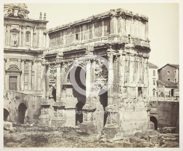 Arc de Septime Sévère, Rome, 1854/55, printed 1855/65. Creators: Bisson Frères, Louis-Auguste Bisson, Auguste-Rosalie Bisson.