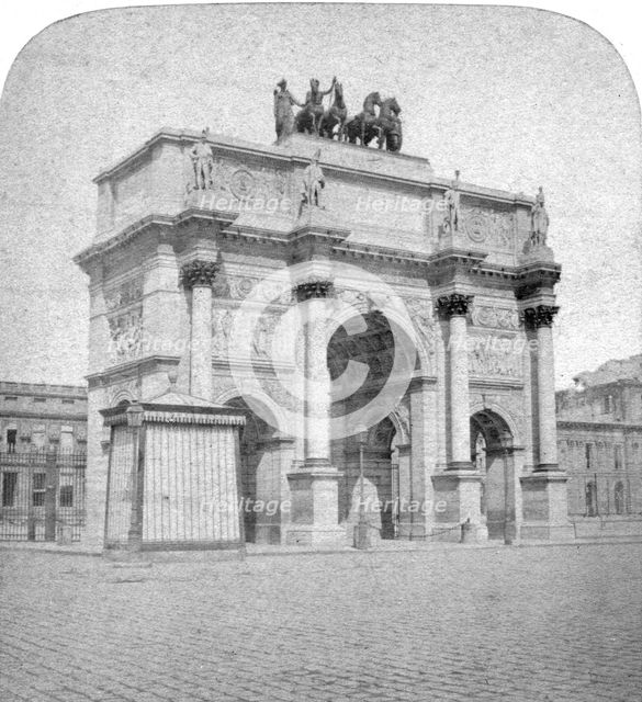 Arc de Triomphe du Carrousel, Paris, late 19th century.Artist: Albert Hautecoeur