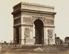 Arc de triomphe de l'ètoile, 1860s. Creator: Edouard Baldus