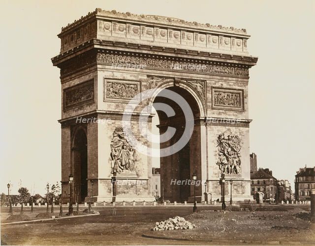 Arc de triomphe de l'ètoile, 1860s. Creator: Edouard Baldus.