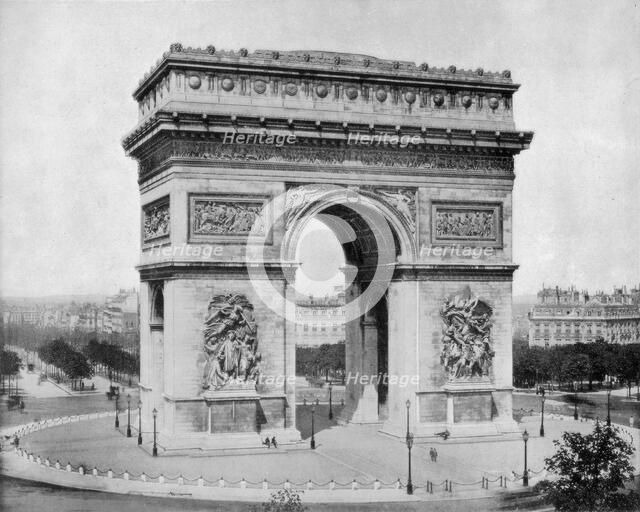 Arc de Triomphe, Paris, late 19th century.Artist: John L Stoddard