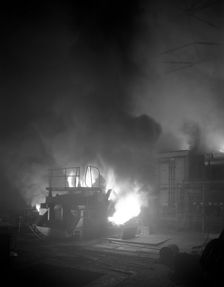 Arc furnace in a steelworks, Sheffield, South Yorkshire, 1964. Creator: Michael Walters