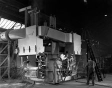 Arc furnace in operation, Sheffield, South Yorkshire, 1964. Creator: Michael Walters
