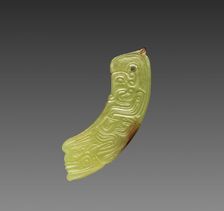 Arc Pendant with Human-like Figure, c. 1050-771 BC. Creator: Unknown