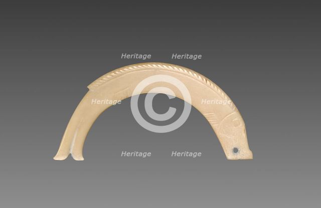 Arc-Shaped Jade Fish Pendant, c. 1050-900 BC. Creator: Unknown.