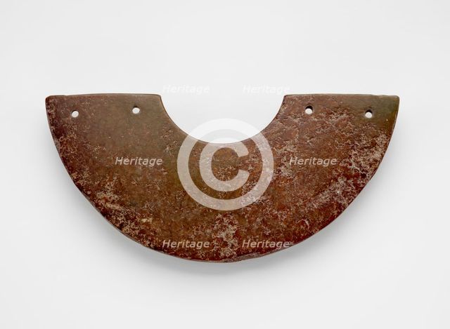 Arc-shaped pendant (huang ?), made from a disk (bi ?), Late Neolithic period, c3000-c1700 BCE. Creator: Unknown.
