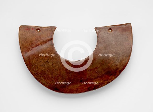 Arc-shaped pendant (huang ?), Late Neolithic period, ca. 3000-ca. 1700 BCE. Creator: Unknown.