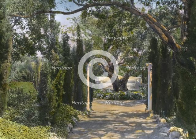 "Arcady," George Owen Knapp house, Sycamore Canyon Road, Montecito, California, 1917. Creator: Frances Benjamin Johnston.