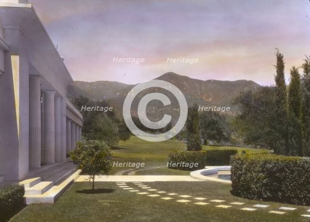 "Arcady," George Owen Knapp house, Sycamore Canyon Road, Montecito, California, 1917. Creator: Frances Benjamin Johnston.